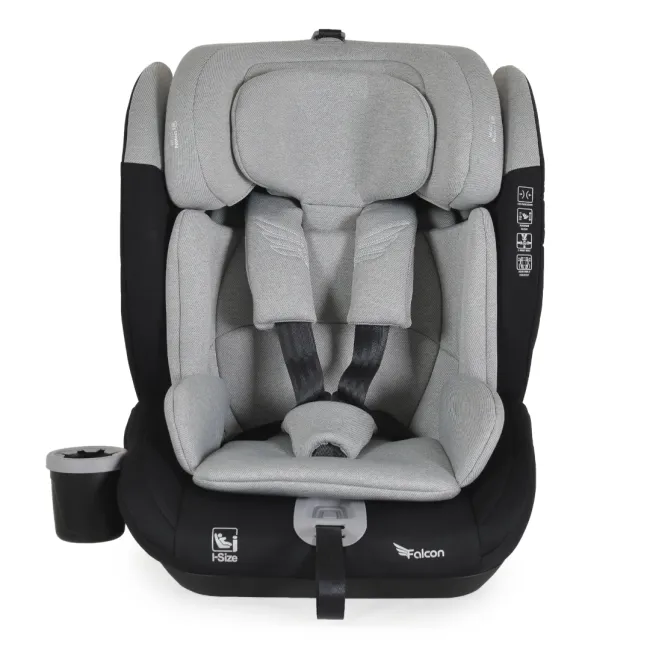 Scaun auto copii Cangaroo Falcon 76-150 cm, 1-12 ani, siguranta si confort in masina, Gri/Negru