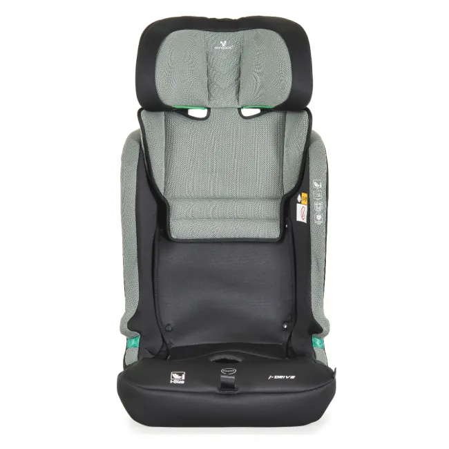 Scaun auto copii Cangaroo iDrive 76-150 cm, 1-12 ani, siguranta si confort in masina, Negru/Verde