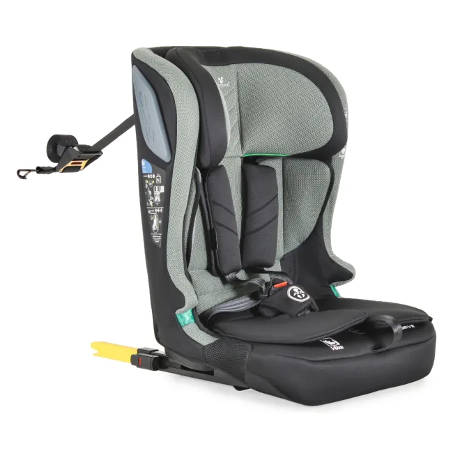 Scaun auto copii Cangaroo iDrive 76-150 cm, 1-12 ani, siguranta si confort in masina, Negru/Verde