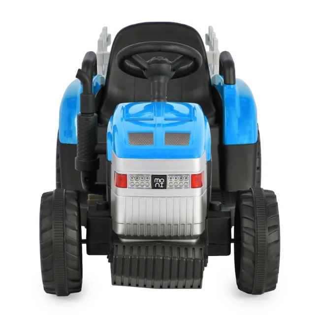 Tractor electric pentru copii Moni Dallas cu remorca, Albastru