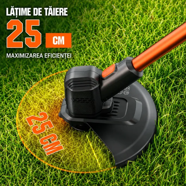 Trimmer electric pentru iarba Litheli U20GT01, 20V, acumulator 2Ah inclus, latime taiere 250 mm