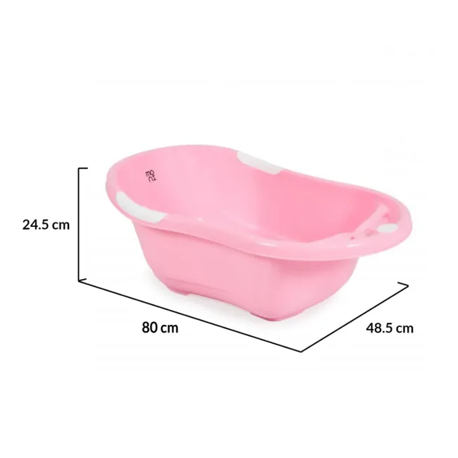 Cadita baie bebelusi Moni Lilly, design ergonomic si usor de curatat, Roz
