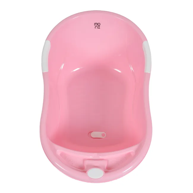 Cadita baie bebelusi Moni Lilly, design ergonomic si usor de curatat, Roz