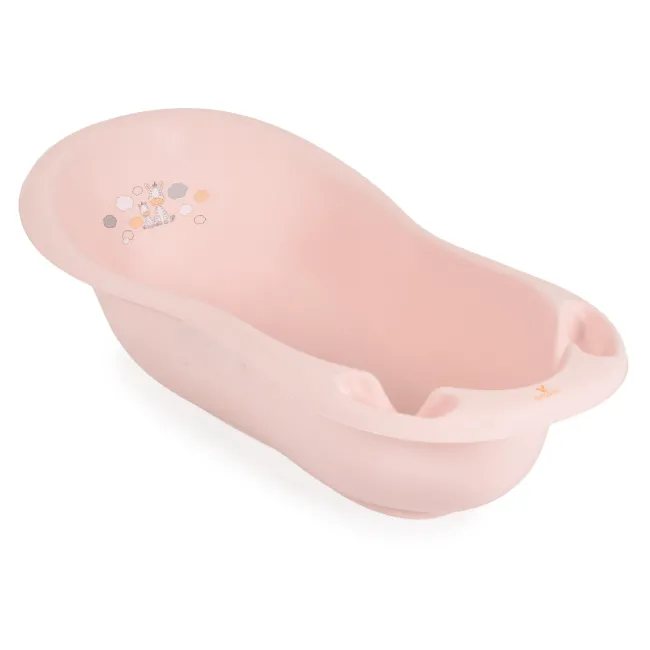 Cadita baie bebelusi Moni Zebra, 100 cm, design ergonomic, Roz pastel