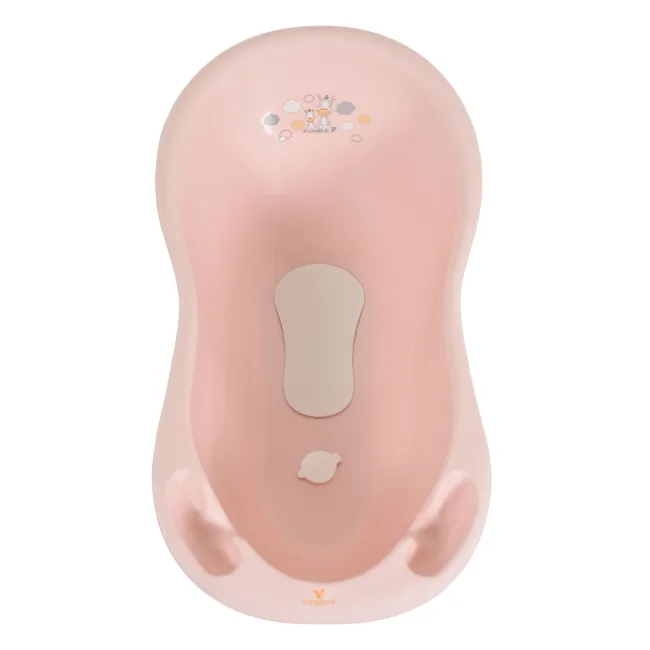 Cadita baie bebelusi Moni Zebra, 100 cm, design ergonomic, Roz pastel