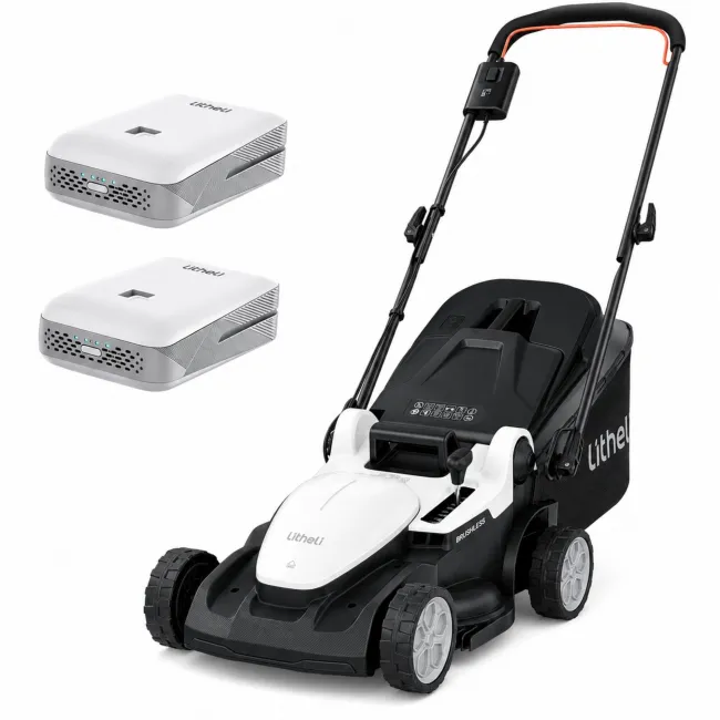 Masina de tuns gazonul Litheli U20LM03 Brushless, 2x20V, 2 acumulatori 4Ah inclusi, latime taiere 370 mm