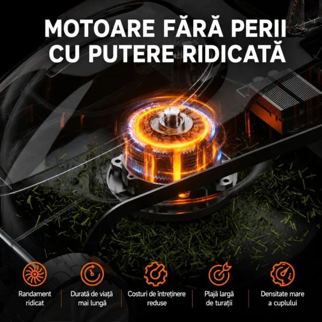 Masina de tuns gazonul Litheli U20LM00 Brushless, 2x20V, 2 acumulatori 2Ah inclusi, latime taiere 330 mm