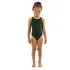 Finis - Costum de baie intreg Fete Bladeback - verde inchis pin solid